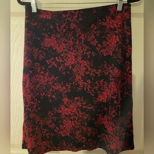 Women's Vintage Foral Black and Red   Skirt Size M